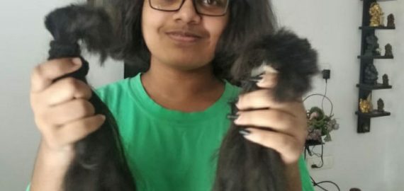 Shivaani has generously contributed her locks to cancer patients