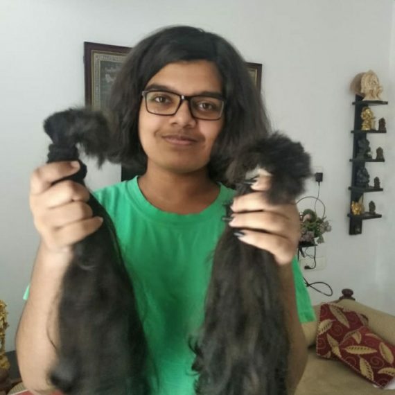 Shivaani has generously contributed her locks to cancer patients