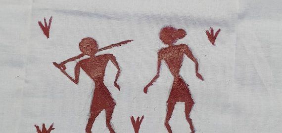 Warli art on Handkerchief by ishan