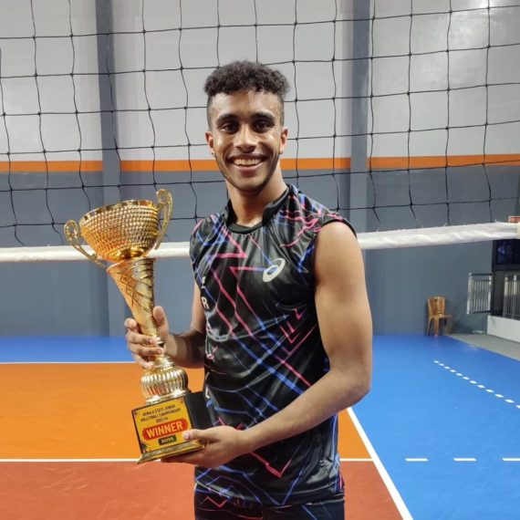 Indradath of grade 12 was the captain of the Ernakulam team that won the Junior Volleyball Championship.