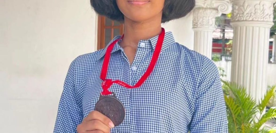 Tania of grade 9 has emerged as the winner in the Inter-School South Zone Taekwondo Championship