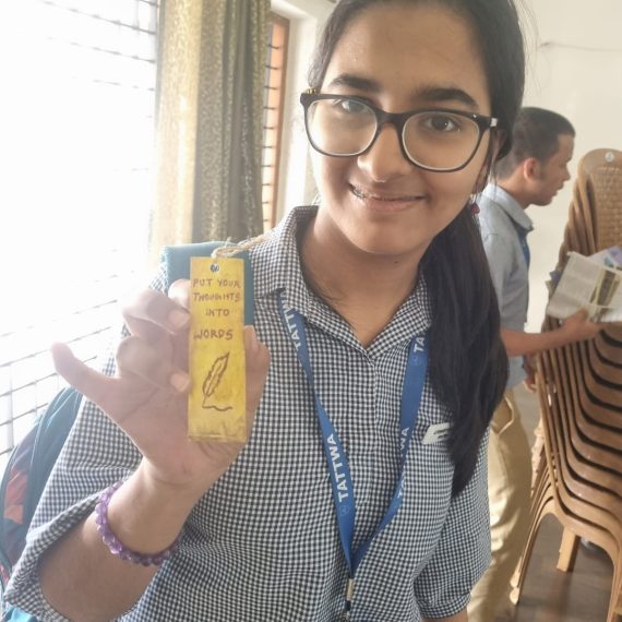 The Book Club students participated in a hands-on activity of making bookmarks.